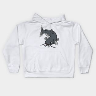 Cute catfish cartoon illustration Kids Hoodie